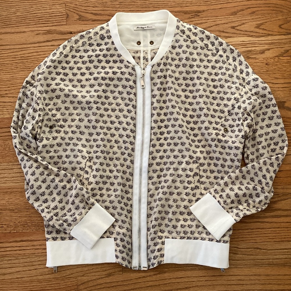 RARE Madewell Broadway & Broome Side-Zip Silk Bomber Jacket